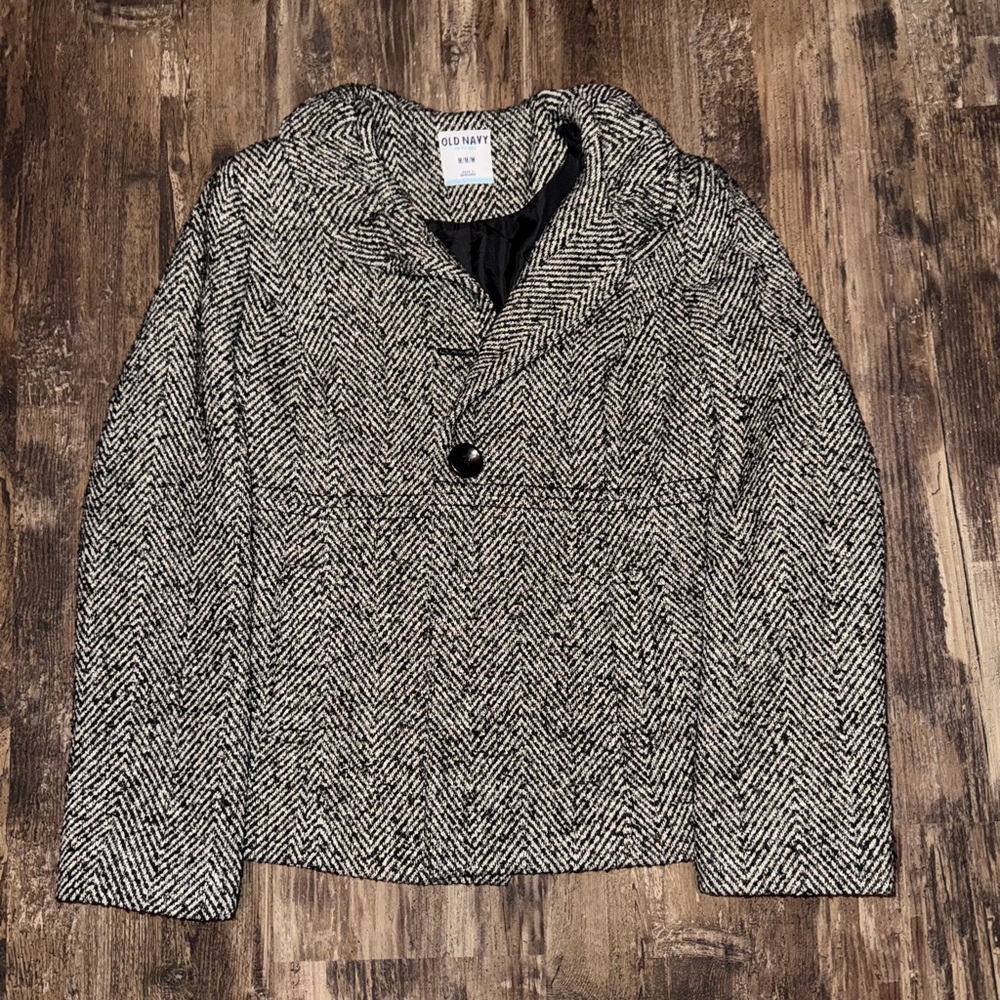 Old Navy Black and White Herringbone Jacket